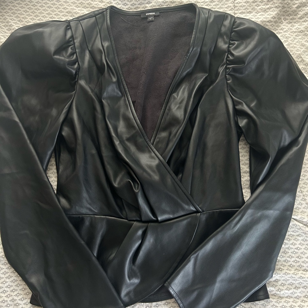 Women's Black Faux Leather Jacket